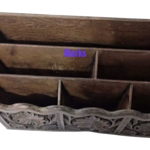 Lerner Desk Organizer Faux Wood Ornate Witchy Victorian Style Vanity Makeup Vtg. - Picture 2 of 16